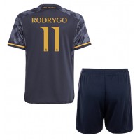 Echipament fotbal Real Madrid Rodrygo Goes #11 Tricou Deplasare 2023-24 pentru copii maneca scurta (+ Pantaloni scurti)